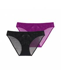 DORINA CLARISE-2PP BRIEF Γυναίκειο Slip Black/Fuchsia FXBF0007LA100-2X0315