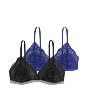 DORINA STELLA-2PP Γυναικεία Bralette με ελαφρά ενίσχυση FXBR0012LA103-2X0312 Black/Blue