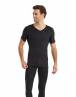 BLackspade Unisex Ισοθερμική Φανέλα με λαιμό V, με Κοντό Μανίκι Μαυρο1263-2