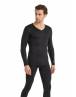 BLackspade Unisex Ισοθερμική Φανέλα με λαιμό V, με Μακρύ Μανίκι Λευκό 1257-1