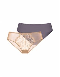 DORINA SLIP MELANIE-2PP CHEEKY HIPSTER FXCH0013LA129-2X0378 BEIGE/GREY