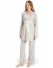 Feyza Set Πιτζάμα εγκυμοσύνης με ρόμπα ΓΚΡΙ CHIC FZA5078