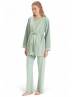 Feyza Set Πιτζάμα εγκυμοσύνης με ρόμπα FZA5077 Πράσινο