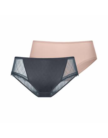 DORINA IMANI-2TEM. Γυναίκειο Slip HIPSTER CLASSIC FXHI0030ME022-2X0367 Grey/Beige