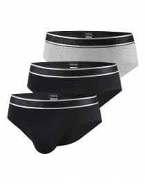 IMPETUS 3 PACK BRIEFS-SLIP COTTON STRETCH REF.: P030021 2 ΜΑΥΡΟ 1 ΓΚΡΙ ANOIXTO P01