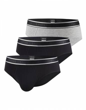 IMPETUS 3 PACK BRIEFS-SLIP COTTON STRETCH REF.: P030021 2 ΜΑΥΡΟ 1 ΓΚΡΙ ANOIXTO P01