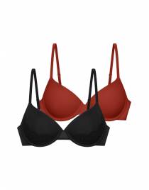 DORINA LORENA-2TEM. ΓΥΝΑΙΚΕΙΟ ΣΟΥΤΙΕΝ ΜΕ ΜΠΑΝΕΛΑ ΚΑΙ ΕΛΑΦΡΑ ΕΝΙΣΧΥΣΗ | 3/4 CUP D-E WITH WIRE FXTT0001LA087-2X0402 BLACK/CORAL