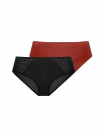 DORINA LORENA-2TEM. ΓΥΝΑΙΚΕΙΟ ΣΛΙΠ HIPSTER CLASSIC FXHI0001LA087-2X0402 BLACK/CORAL