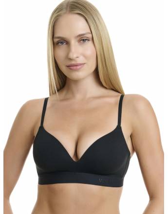 Walk Βαμβακερό σουτιέν με λάστιχο και ελαφριά ενίσχυση Μαύρο W2252-1_02