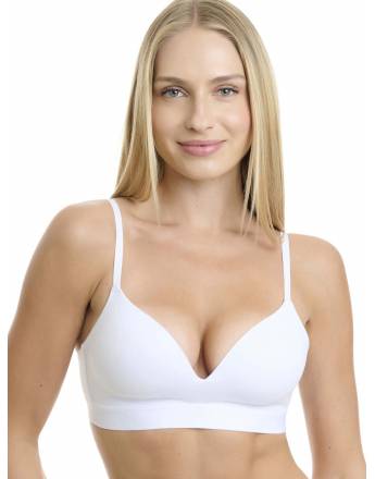 Walk Βαμβακερό σουτιέν με λάστιχο και ελαφριά ενίσχυση Λευκό W2252-1_01