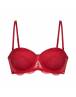 DORINA ZELINA Γυναικείο Σουτιέν Strapless με μπανέλα και ελαφρά ενίσχυση Cup B-D κόκκινο FXBA0010LA163-RD0035