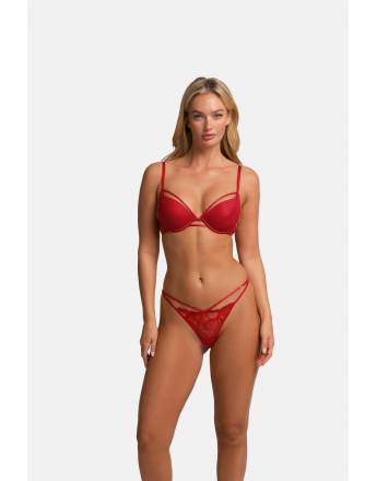 DORINA ADELINA PUSH UP PLUNGE Γυναικείο Σουτιέν Cup B ενισχυμένο με μπανέλα κόκκινο FXPG0023LA165-RD0035