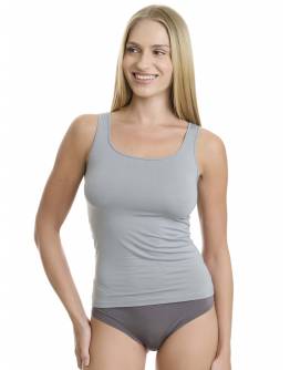 Walk Γυναικείο Τοπ με λεπτή τιράντα από bamboo Γκρι Μεσαίο W2201_12