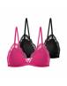 DORINA KISHA-2TEM. Γυναικεία Bralette με ελαφρά ενίσχυση FXBR0012LA166-2X0395 Pink/Black
