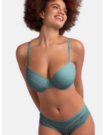 DORINA YAHARA-2TEM ΓΥΝΑΙΚΕΙΟ ΣΟΥΤΙΕΝ ΜΕ ΕΛΑΦΡΑ ΕΝΙΣΧΥΣΗ ΚΑΙ ΜΠΑΝΕΛΑ DEMI FULL CUP D-E FXTT0041LA086-2X0466 VERT/ROSE