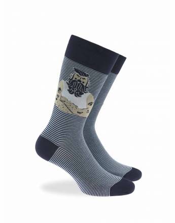 WALK Ανδρικές Κάλτσες από bamboo με σχέδιο sailor Μπλε σκούρο W304-44_75