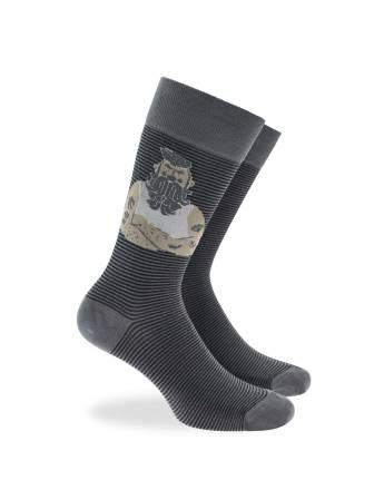 WALK Ανδρικές Κάλτσες από bamboo με σχέδιο sailor Γκρι σκούρο W304-44_10