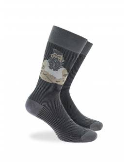 WALK Ανδρικές Κάλτσες από bamboo με σχέδιο sailor Γκρι σκούρο W304-44_10