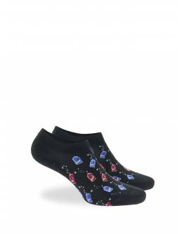 WALK Sneaker Ανδρικές κάλτσες από bamboo με σχέδιο soft drinks Μαύρο W325-11_02