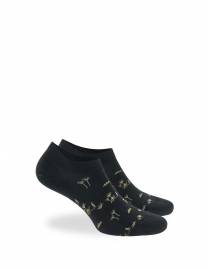 WALK Sneaker Ανδρικές κάλτσες από bamboo με σχέδιο Σαχάρα Μαύρο W325-10_02