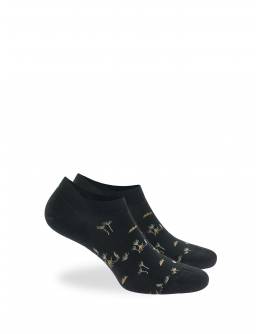 WALK Sneaker Ανδρικές κάλτσες από bamboo με σχέδιο Σαχάρα Μαύρο W325-10_02