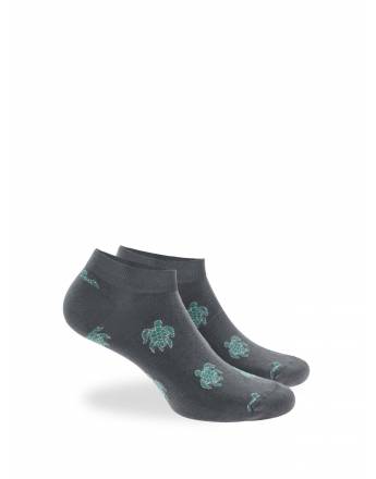 WALK Ανδρικές Κοφτές κάλτσες από bamboo με σχέδιο χελώνες Γκρι σκούρο W324-19_10