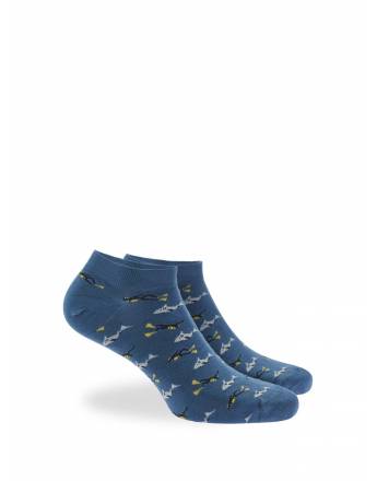 WALK Ανδρικές Κοφτές κάλτσες από bamboo με σχέδιο δύτες Mπλε ανοικτό W324-18_04