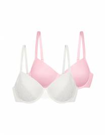 DORINA NORISSA Γυναικείο Σουτιέν 2Tεμ. FULL CUP D-E με ελαφρά ενίσχυση και μπανέλα FXTT0040LA086-2X0463 Ivory/Pink