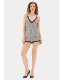 Moongirl Babydoll Satin Leopard Lingerie MG928