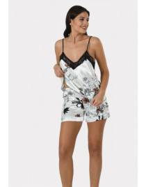 Moongirl Babydoll Satin Moongirl Black & White Passion MG559