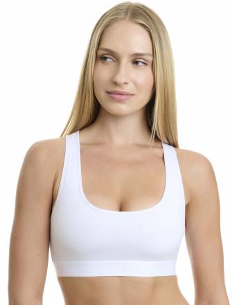 Walk Βαμβακερό bralette με λάστιχο και φαρδιά τιράντα W2251-1