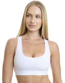 Walk Βαμβακερό bralette με λάστιχο και φαρδιά τιράντα Γκρι μελανζέ W2251-1_49